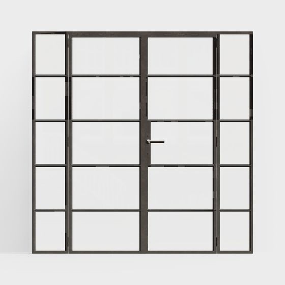 Industrial Glass Door 3D model for Modern Design