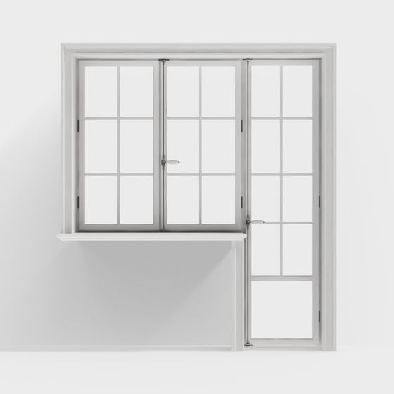 Elegant Low-Poly Window Design 3D model