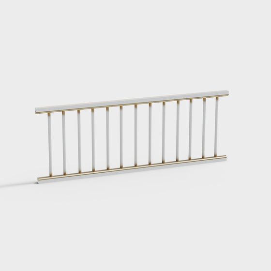 Elegant Low-Poly Metal Railing 3D model