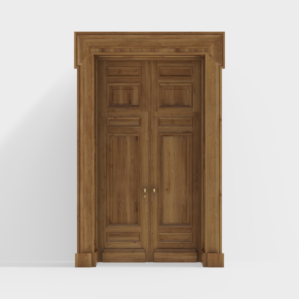 European vintage lacquered wood entrance door