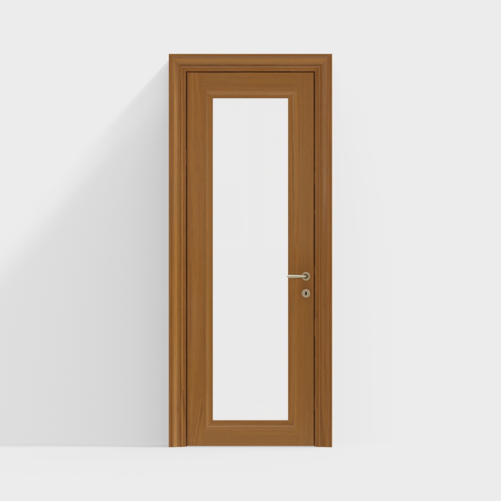 Puerta interior de vidrio y tronco minimalista moderno