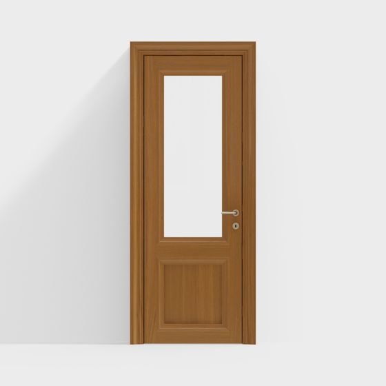 Realistic Wooden Door 3D model for Modern Interiors