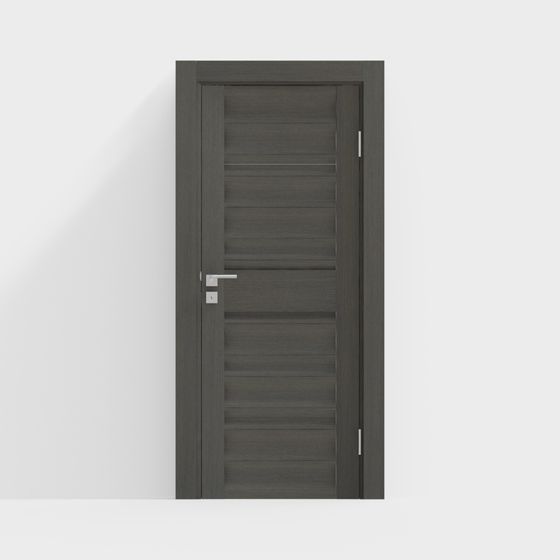 Elegant Gray Wood Grain Door 3D model