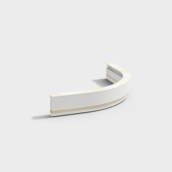 Curved Decorative Railing 3D Model