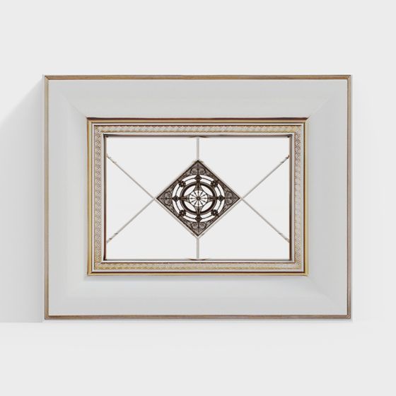 Elegant Retro Window Panel 3D model for Creative Spaces