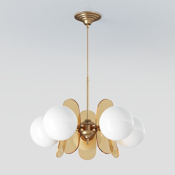 Elegant Flower-Inspired Chandelier 3D model
