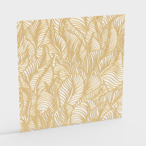 Dreamy Tropical Rainforest 3D Model with Golden Leaves