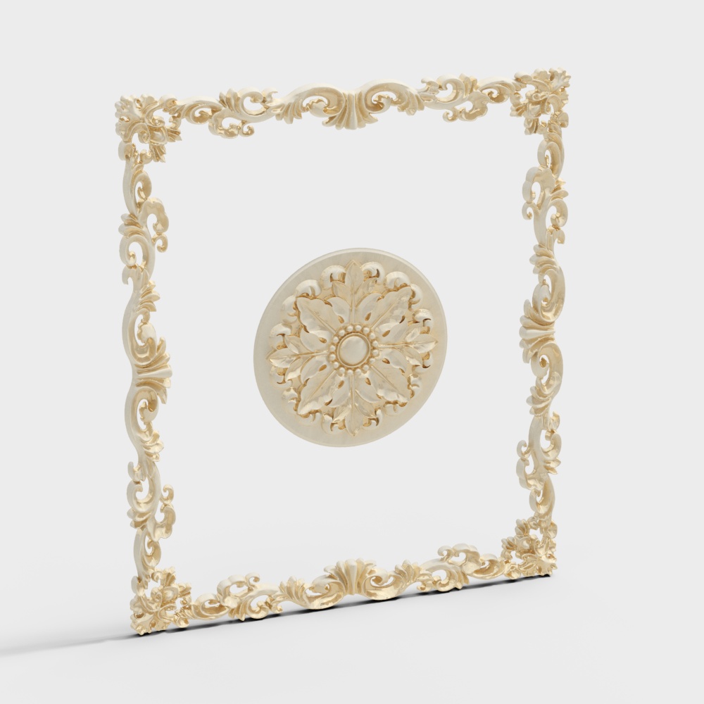 gold carving pattern wall decoration baroque rococo greek column