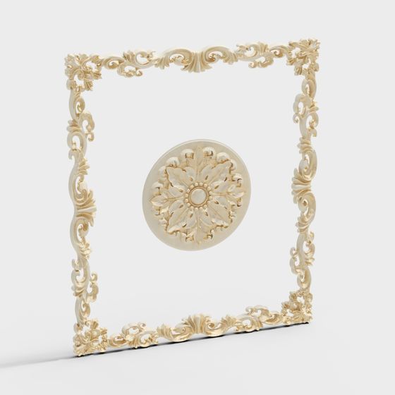 Elegant Low-Poly Decorative Frame 3D model