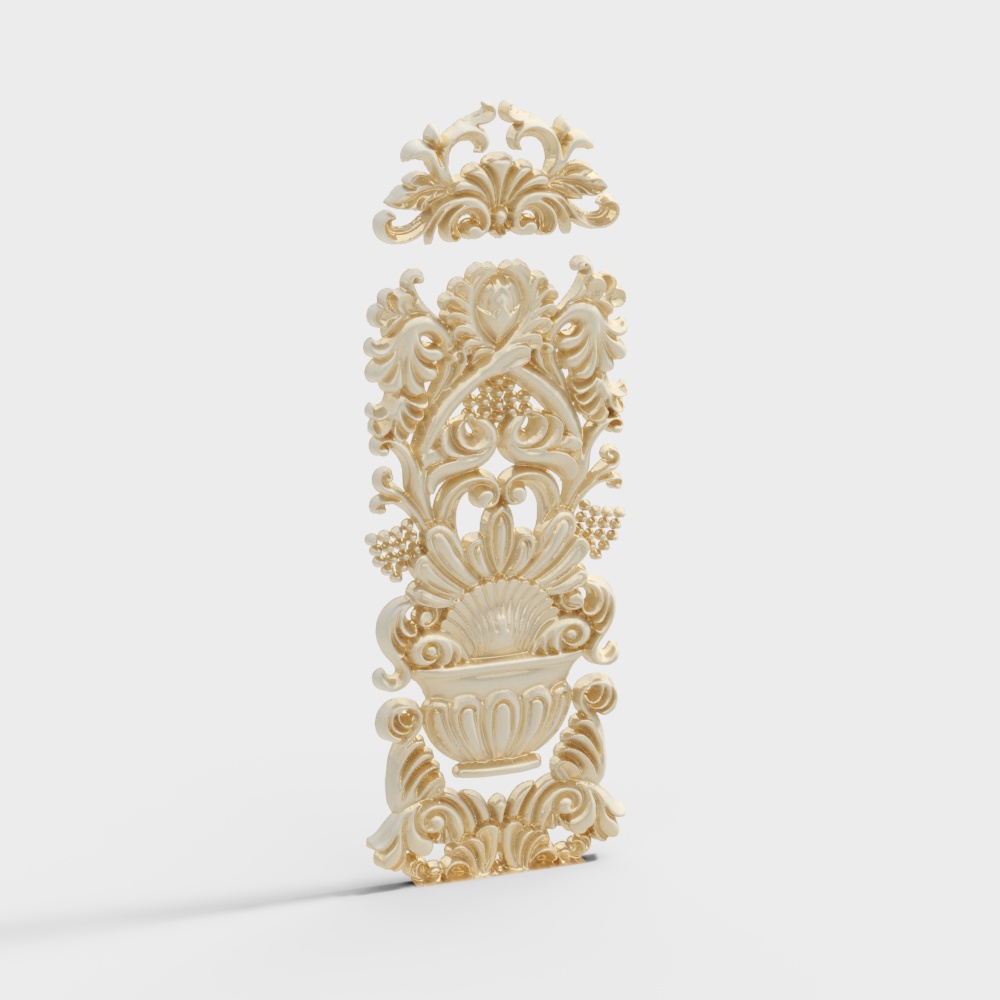 gold carving pattern wall decoration baroque rococo greek column