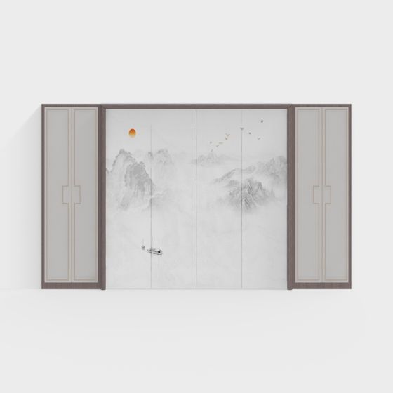 Graceful Low-Poly Screen 3D model for Artistic Spaces