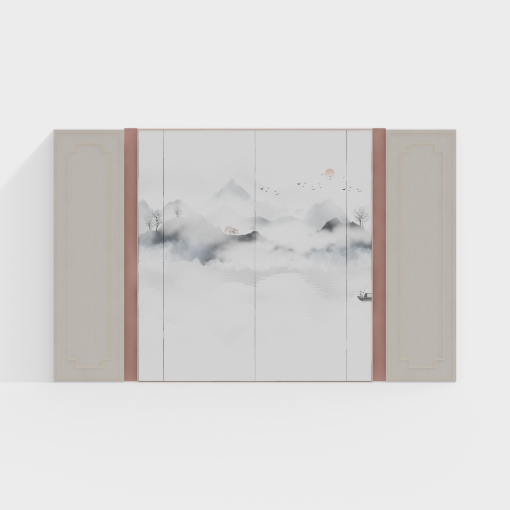 New Chinese color Mosaic background wall