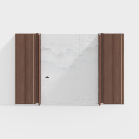 Mountain Water Screen 3D model for Serene Spaces