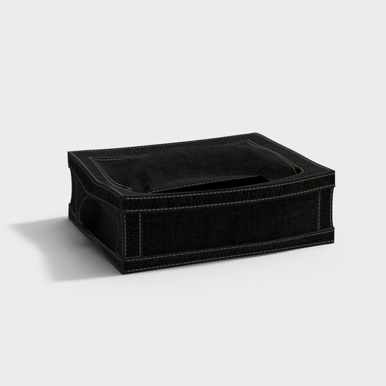 Elegant Leather Tissue Box 3D model