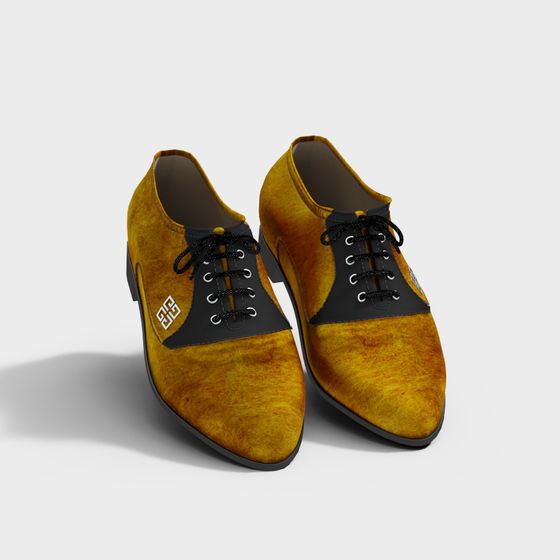 Golden Suede Dress Shoe 3D model