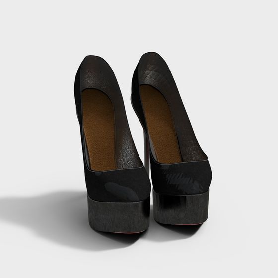Elegant Low Poly High Heel Shoe 3D Model