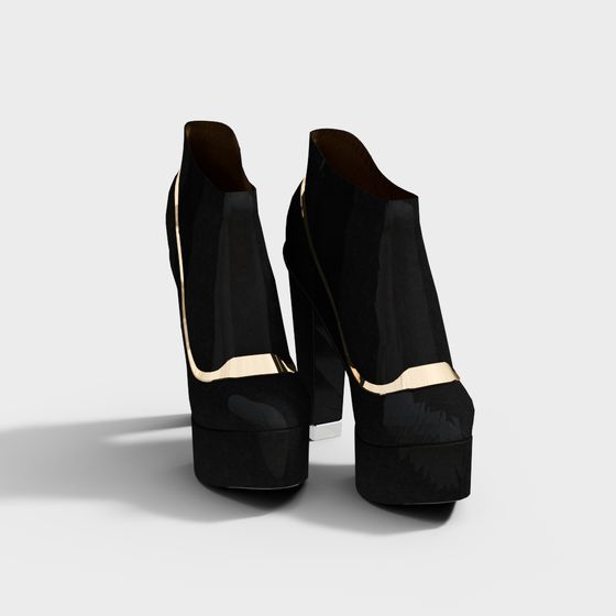 Elegant High-Heeled Boot 3D model for Designers