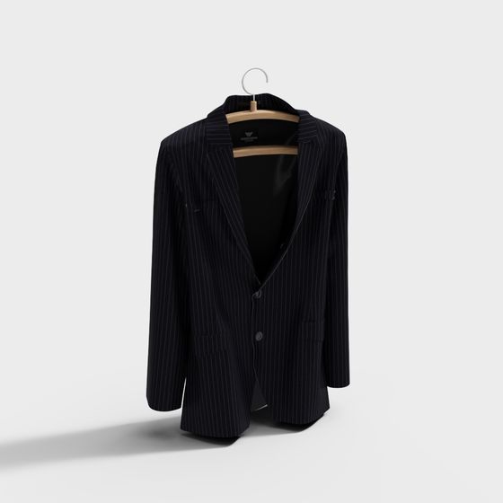 Classic Black Striped Suit 3D model
