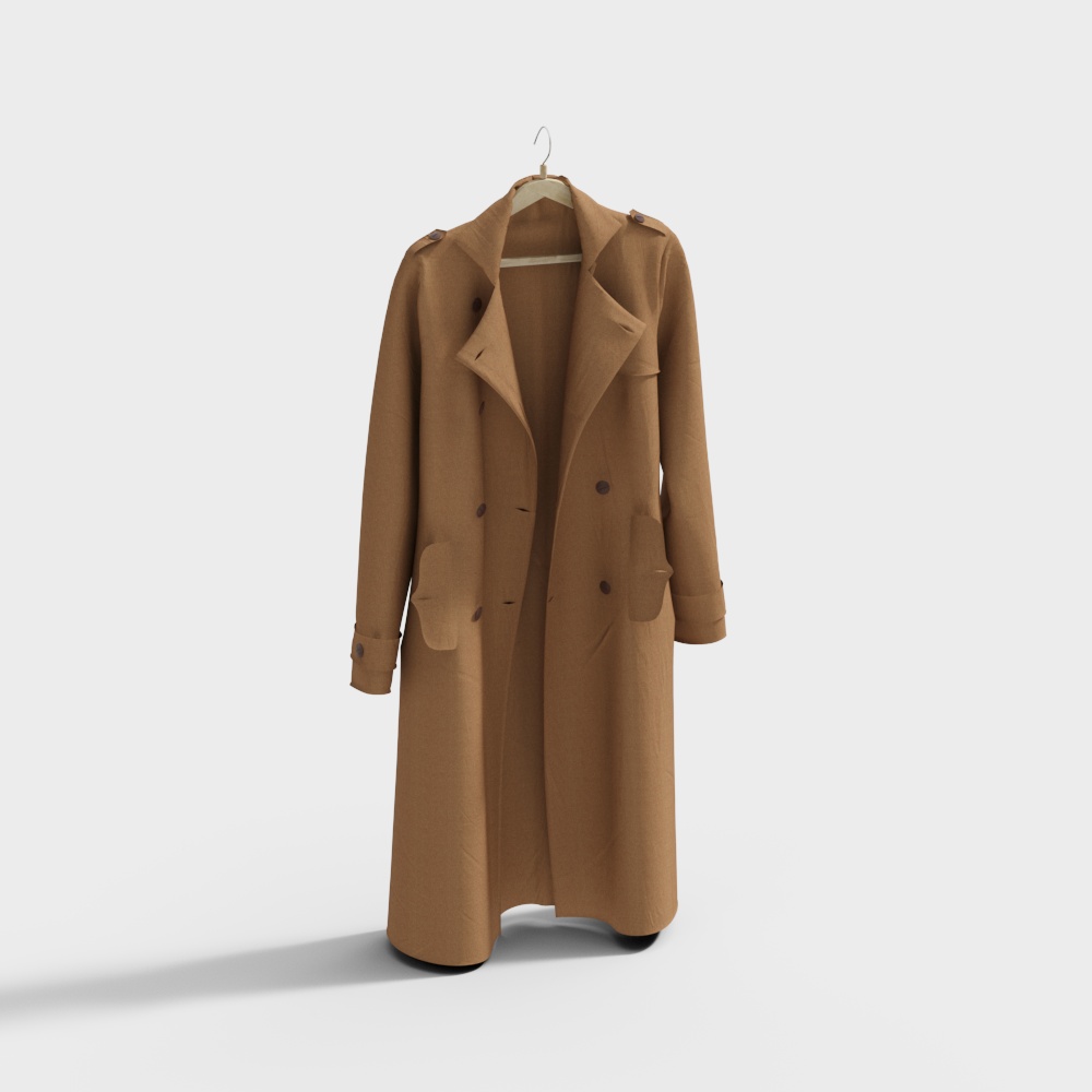 Classic Trench Coat 3D model for Urban Elegance