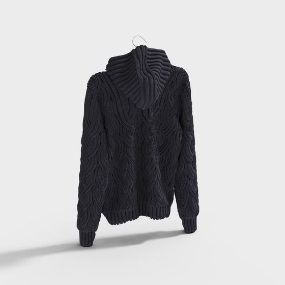Black Turtleneck Sweater 3D model