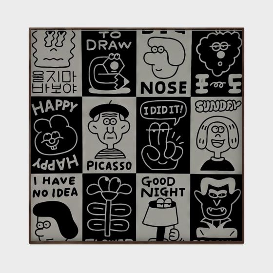 Line Art Collage 3D model for Creative Projects