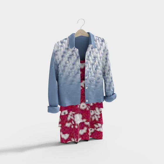 Stylish 3D Model Outfit Set for Creative Projects