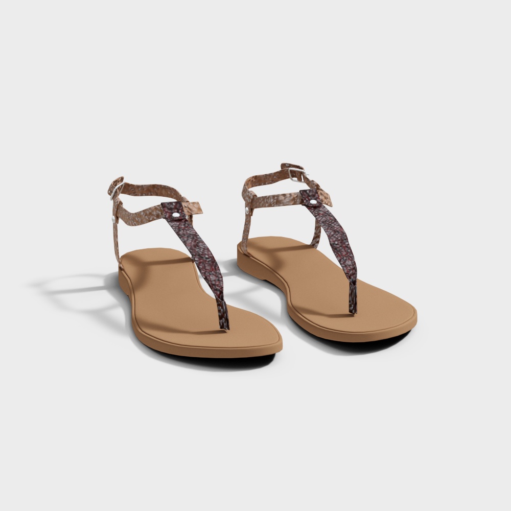 Stylish Summer Sandals 3D model for Fashion Projects
