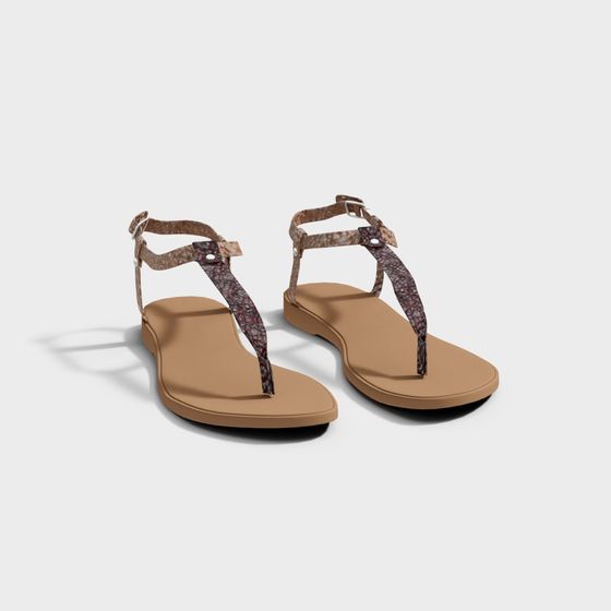 Stylish Summer Sandals 3D model for Fashion Projects