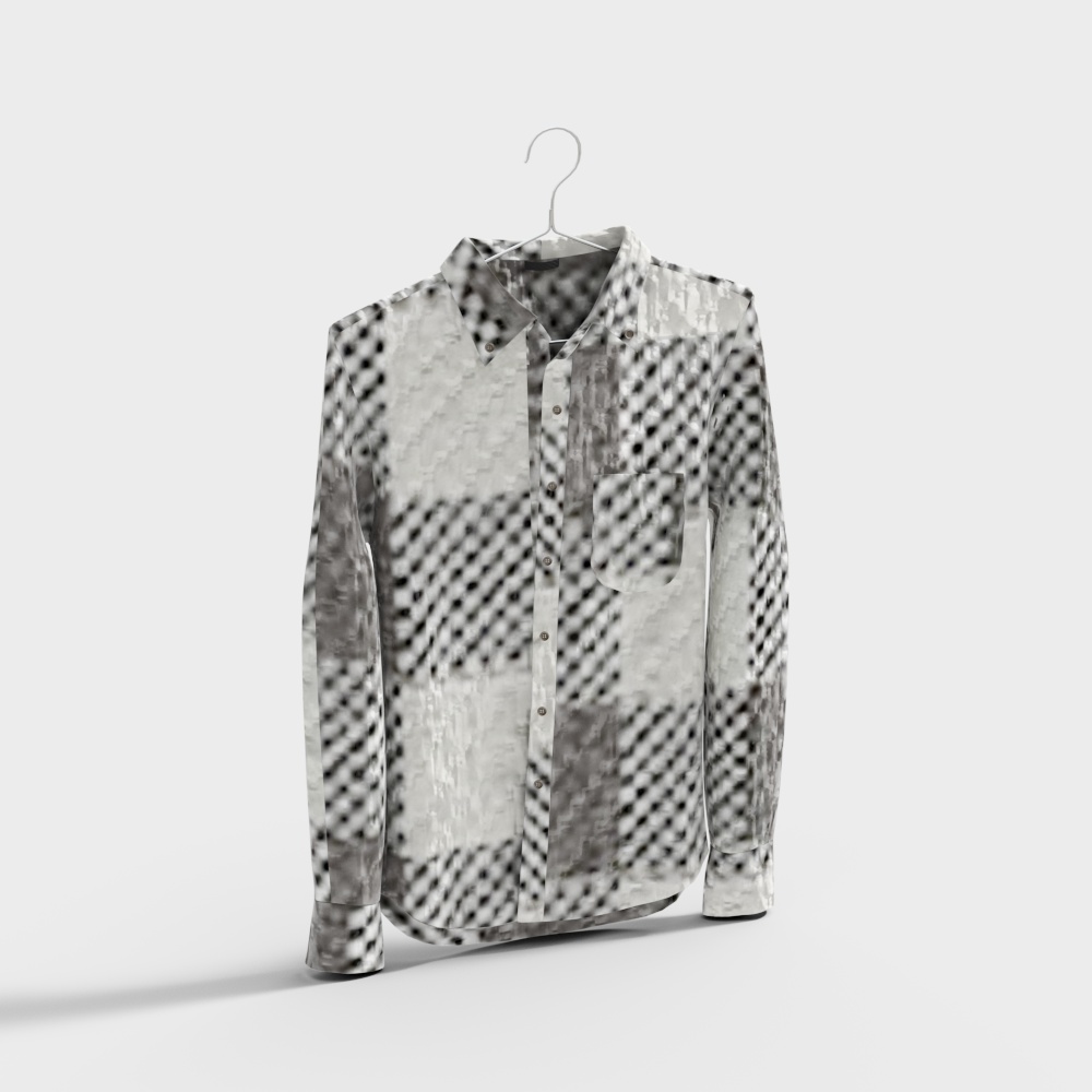 Unique Low-Poly Plaid Shirt 3D model