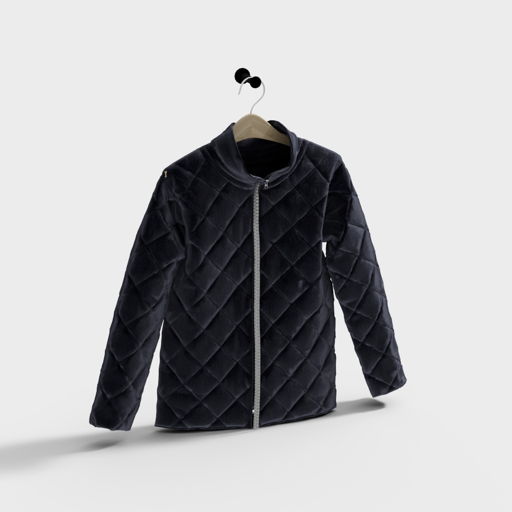 Stylish Low-Poly Black Jacket 3D model