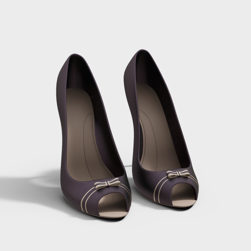 Elegant Bow Heels 3D model
