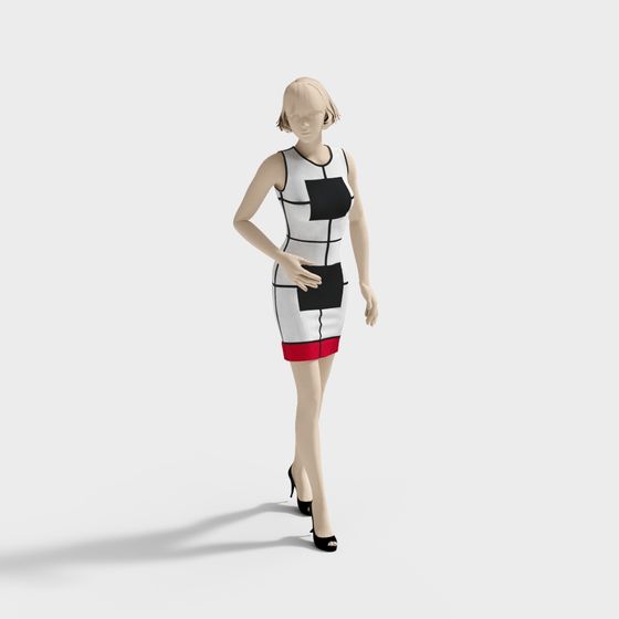 Abstract Fashion Model 3D model for Creative Use