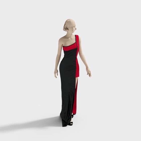 Elegant Low Poly Fashion Model 3D model