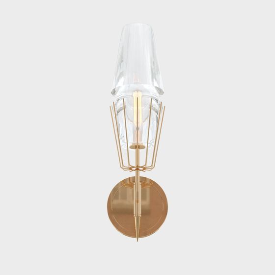 Elegant Golden Glass Lamp 3D model