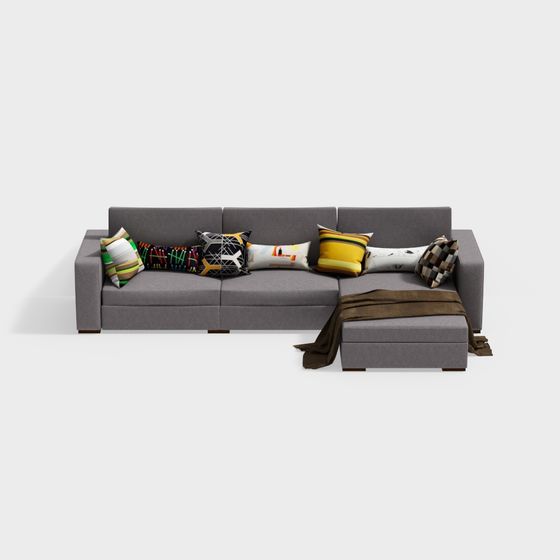 Contemporary Low Polygon Sofa 3D model