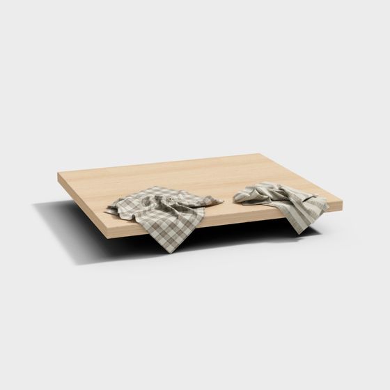 Elegant Low-Poly Wooden Table 3D model for Modern Spaces