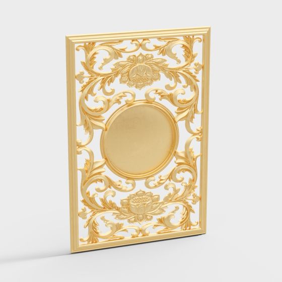 Golden Ornament Panel 3D model