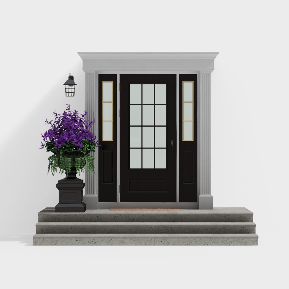 European retro entrance door