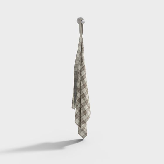 Elegant Checkered Towel 3D model for Modern Decor