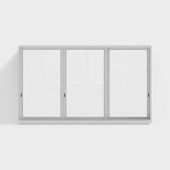 Low Polygon Sliding Door Window 3D model