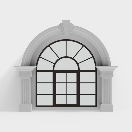 Arch Window Frame 3D model - Classic Elegance