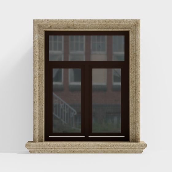 Elegant Vintage-Modern Window Design 3D model