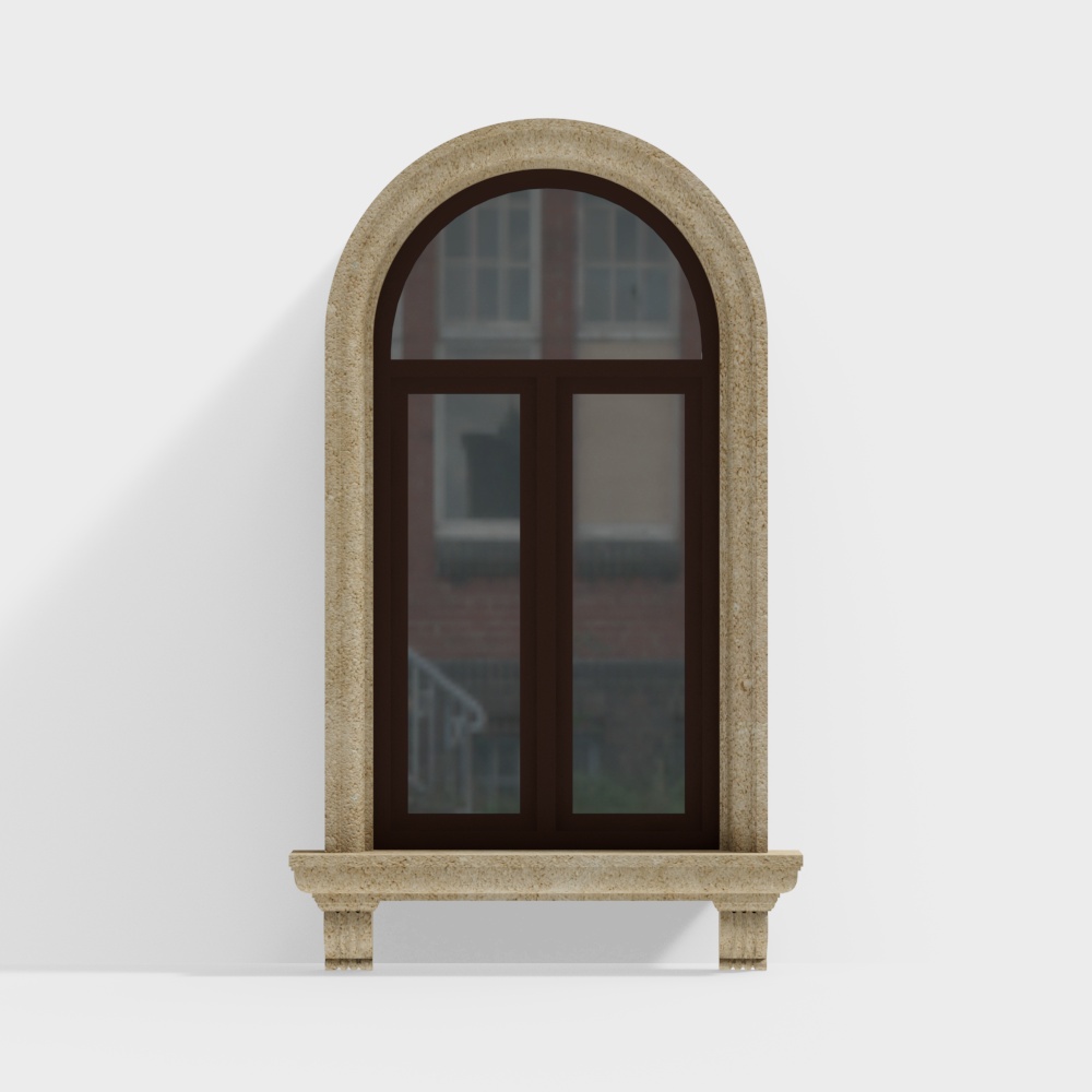 European vintage arched sliding windows