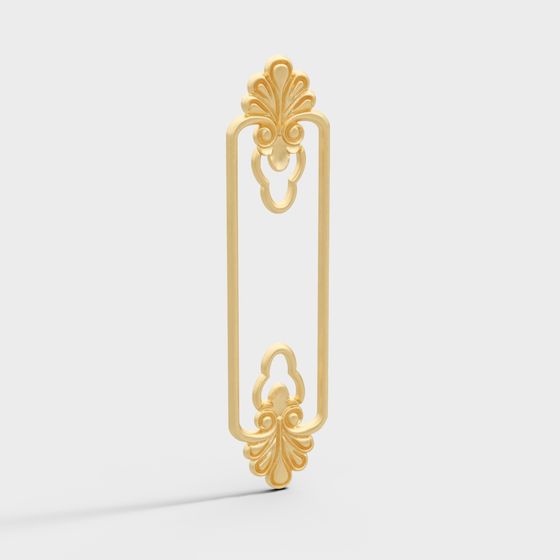 Golden Vintage Door Handle 3D model