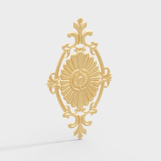 Regal Floral Ornament 3D model