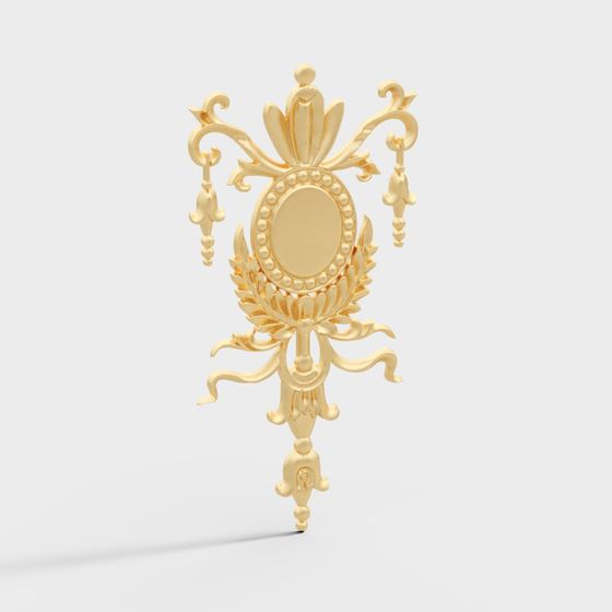 Elegant Golden Wall Decor 3D model