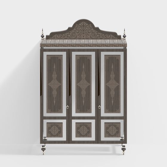 Elegant Retro Wardrobe 3D model for Modern Interiors