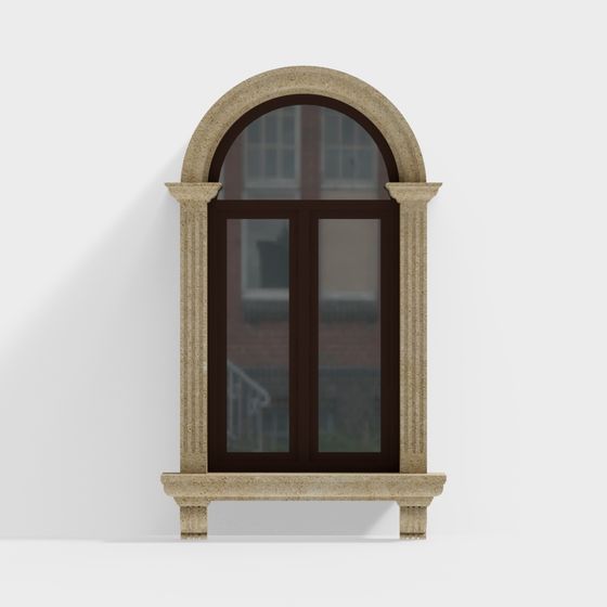 Classic Roman Arch Window 3D model