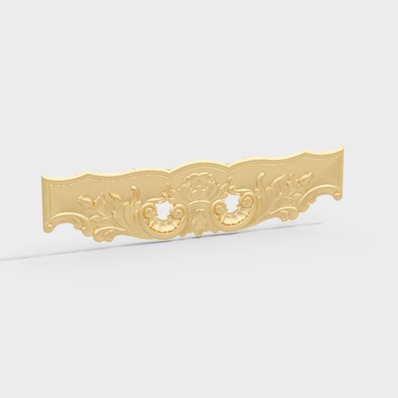 Stylish Golden Lace Decorative Panel 3D model for Creative Spaces
