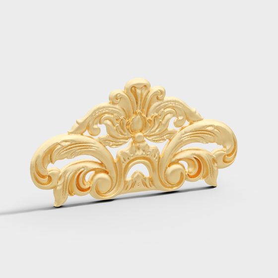 Elegant Low-Poly Gold Wall Decoration 3D model